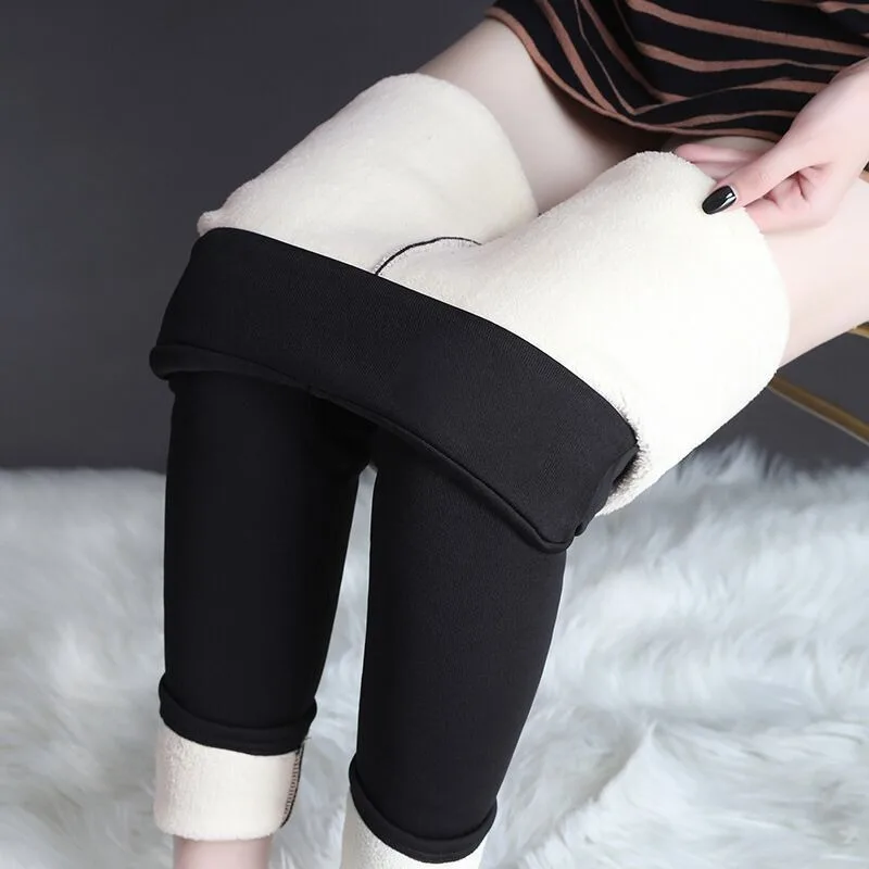 Long Pants For Women Women Print Warm Winter Tight Thick Velvet